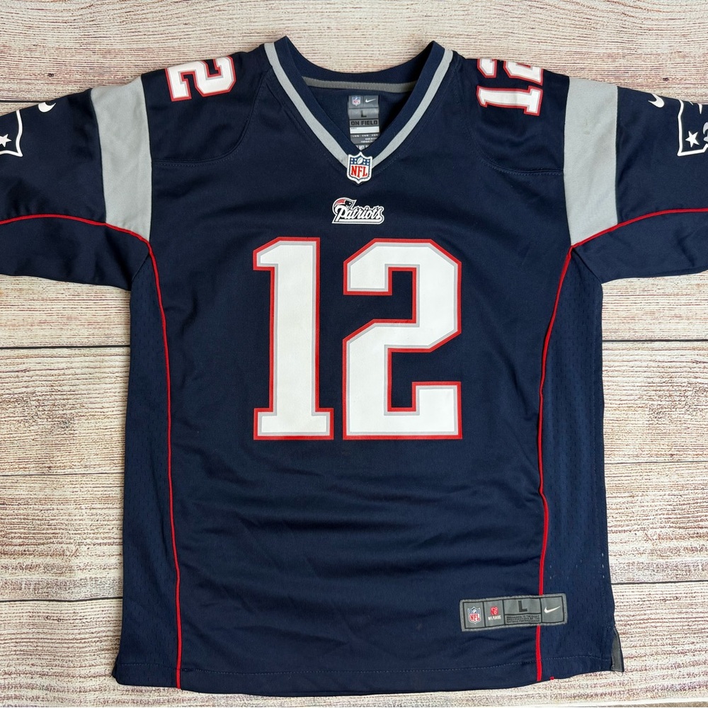 Nike Tom Brady New England Patriots Blue Football Jersey Youth Large 14/16